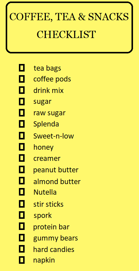 snack checklist